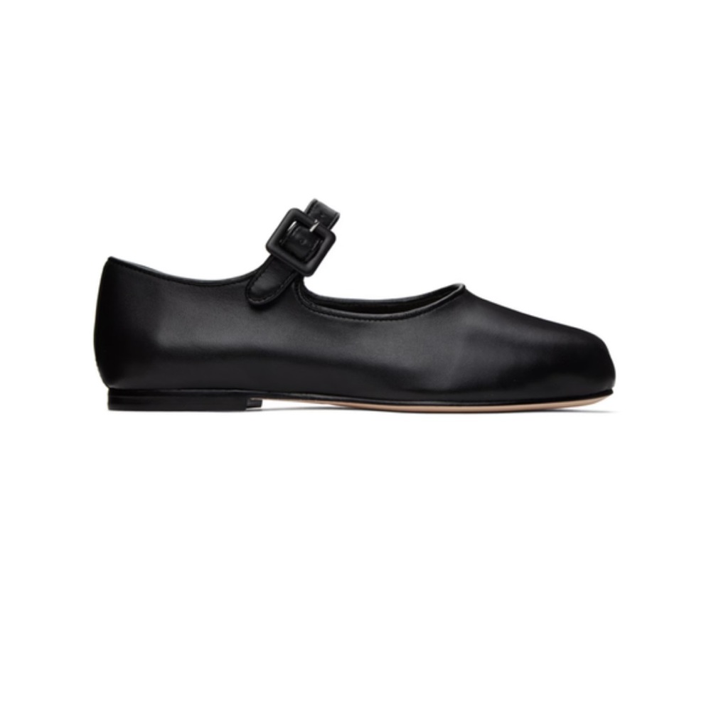 Sandy Liang Black Mary Jane Pointe Ballerina Flats Size 38 - NEW IN BOX